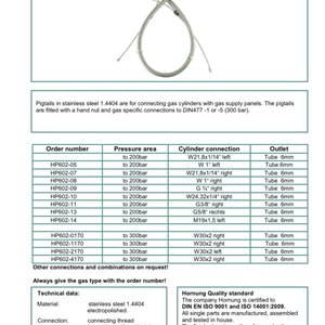 Regulator HORNUNG HP 602 (Metal hose optional with CV)
