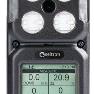 SEITRON Multi-Gas Portable GasDetector, 4 gas sensors: O2 Longlife, CO,H2S, LEL (CH4).